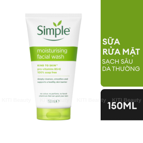 Sữa Rửa Mặt Simple Dưỡng Ẩm Cho Da Khỏe Và Mịn Màng 150ml Moisturising Facial Wash